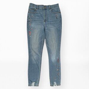 EXPRESS 8 Ankle‎ Legging Super High Rise Embellished Jeans Studded